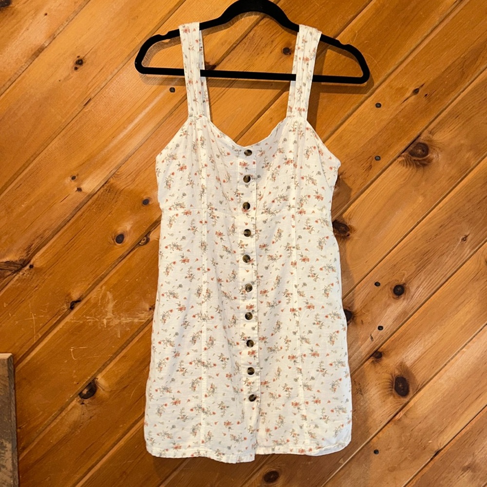 American Eagle floral button up linen blend dress - Picture 2 of 7